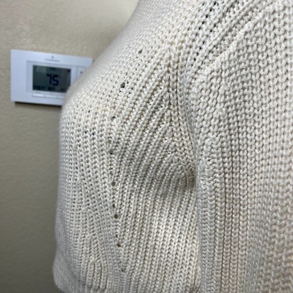 Kendall & Kylie cream sweater women crop knit long sleeve sweater size S - Picture 11 of 12
